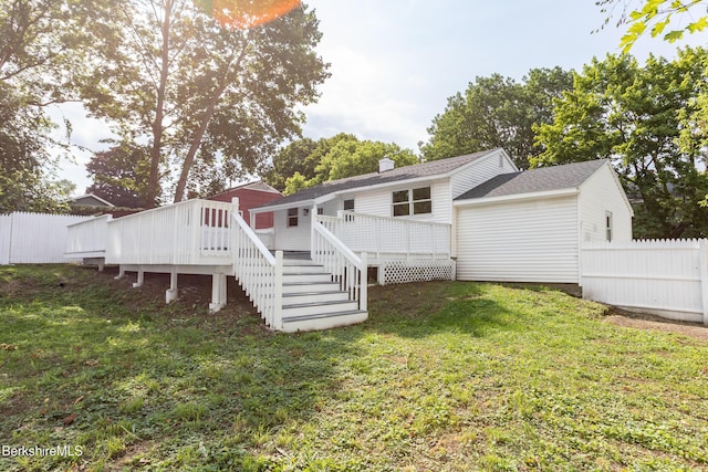 3 Burke Ave, Pittsfield, MA 01201 - rear view of property with a wooden deck and roof with shingles