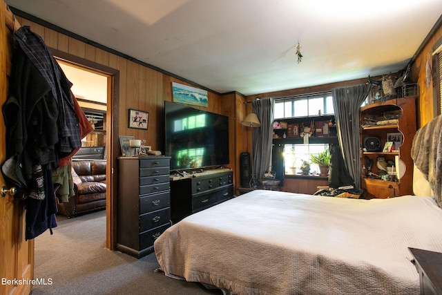 53 Mahaiwe St, Great Barrington, MA 01230 - carpeted bedroom featuring wood walls