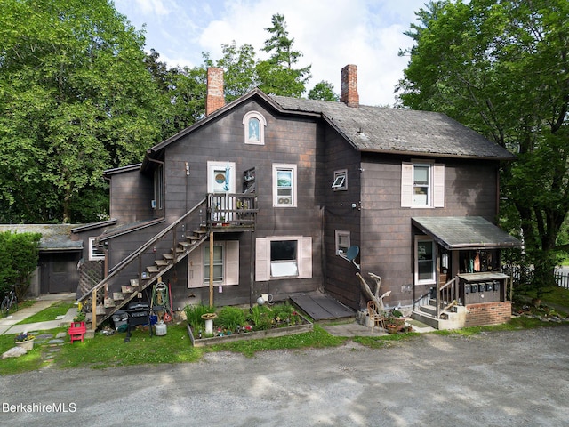 53 Mahaiwe St, Great Barrington, MA 01230 - view of front of home with a chimney and stairway
