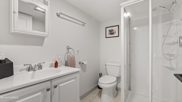 22 Delafield Dr, Lenox, MA 01240 - bathroom with vanity, a shower stall, and tile patterned floors