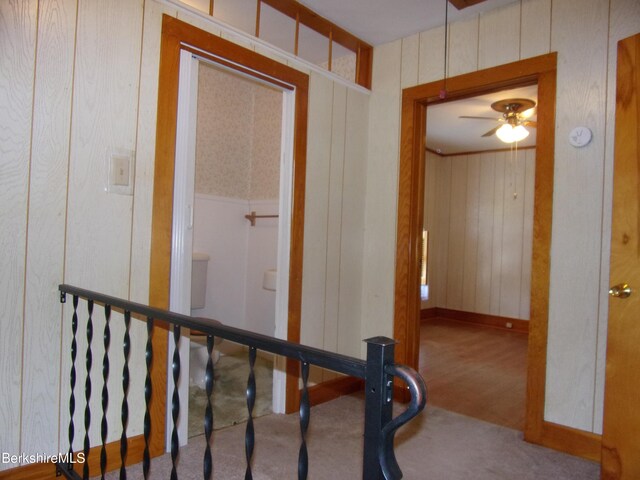 31 Millard Ave, Clarksburg, MA 01247 - corridor featuring carpet flooring and wooden walls