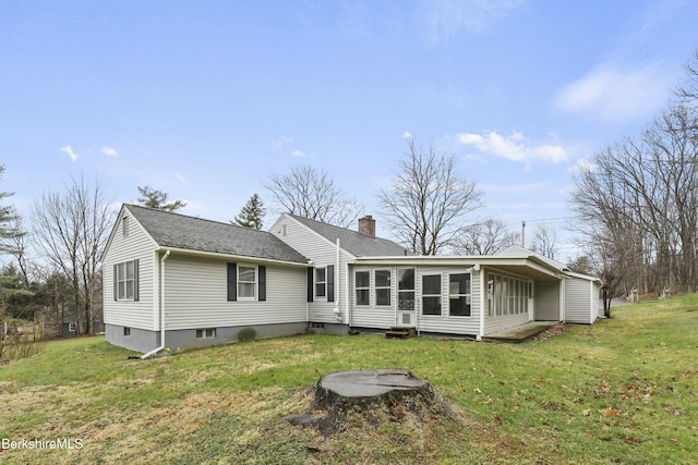 24 Henderson Rd, Williamstown, MA 01267 - rear view of property with a yard and a sunroom