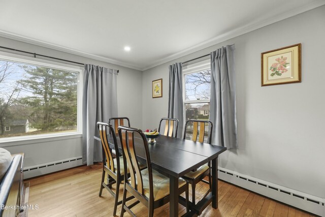 24 Henderson Rd, Williamstown, MA 01267 - dining room featuring a wealth of natural light, baseboard heating, and ornamental molding