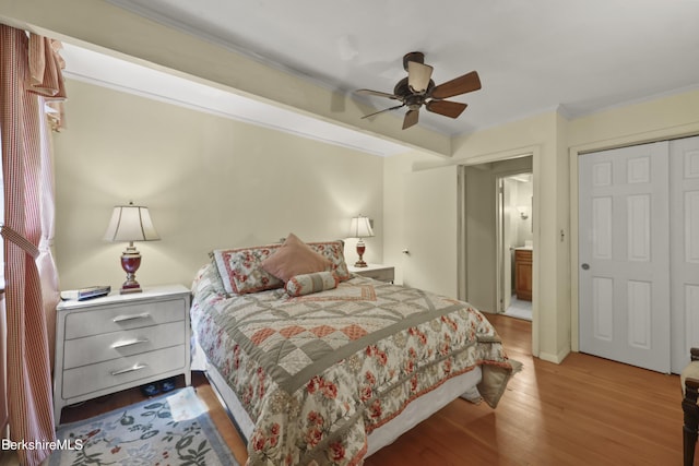 545 Leisure Lee Rd, Lee, MA 01238 - bedroom with crown molding, wood finished floors, and ceiling fan
