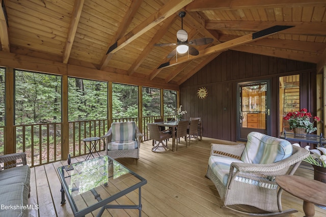 545 Leisure Lee Rd, Lee, MA 01238 - sunroom / solarium featuring outdoor dining area and ceiling fan