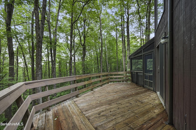 377 Highland Way, Sandisfield, MA 01255 - wooden terrace featuring a view of trees