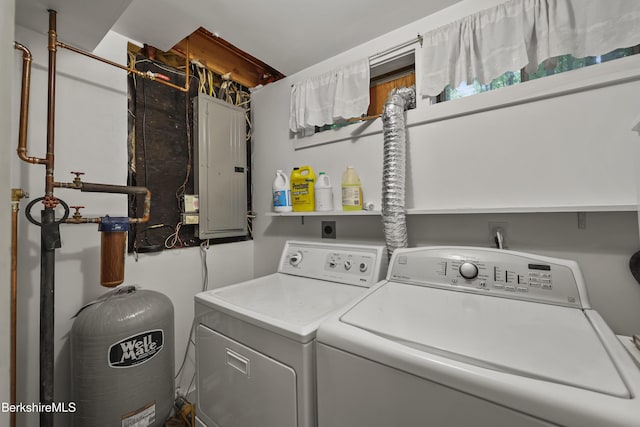 377 Highland Way, Sandisfield, MA 01255 - washroom with electric panel and washer and dryer