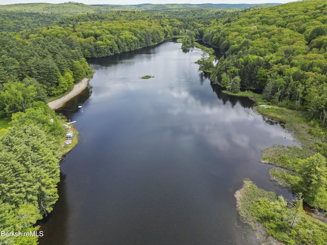 377 Highland Way, Sandisfield, MA 01255 - aerial view of a heavily wooded area and a large body of water