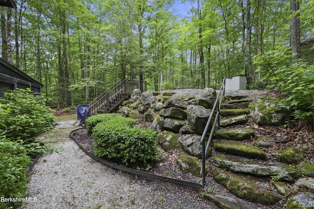 377 Highland Way, Sandisfield, MA 01255 - view of yard with stairs