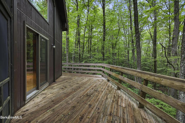 377 Highland Way, Sandisfield, MA 01255 - wooden terrace with a wooded view