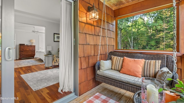 188 Hillsdale Rd, Egremont, MA 01230 - balcony with a ceiling fan