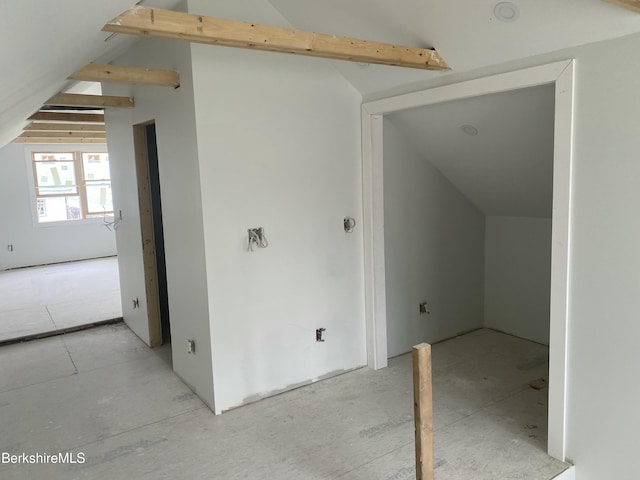 bonus room featuring lofted ceiling