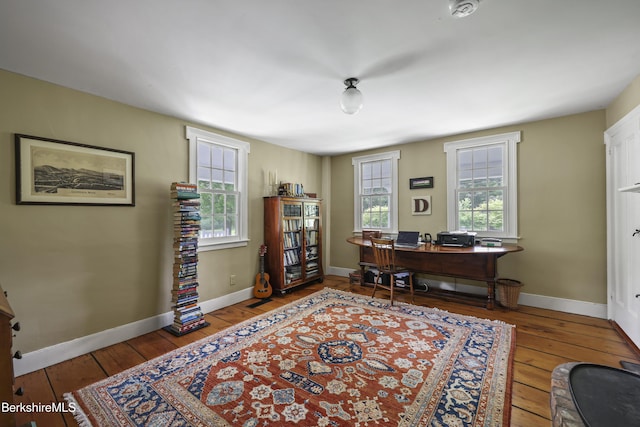 16 Glendale Middle Rd, Stockbridge, MA 01262 - office featuring hardwood / wood-style floors and baseboards