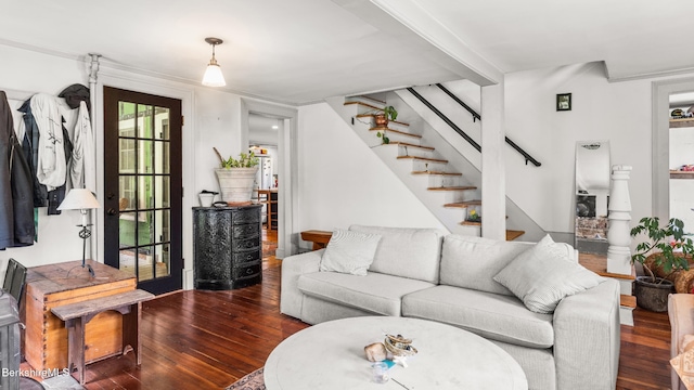 32 S Main Rd, Otis, MA 01253 - living area featuring wood-type flooring and stairs