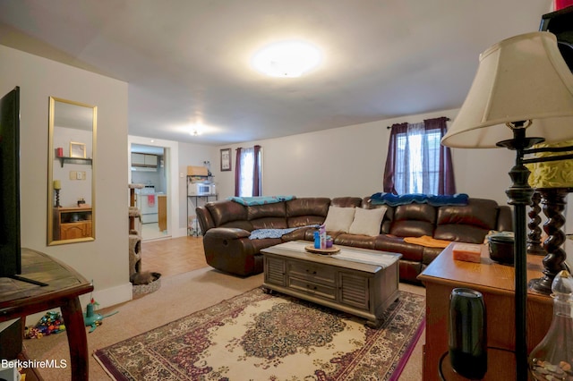 1057 Main St, Great Barrington, MA 01236 - carpeted living room featuring baseboards