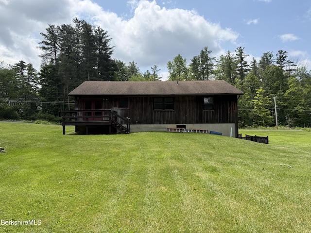 153 Dugway Rd, Lenox, MA 01240 - view of front of property featuring a front yard and a wooden deck