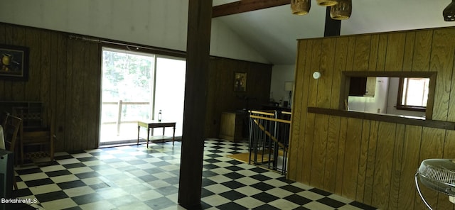 364 Otis Rd, Becket, MA 01223 - living room featuring light flooring, plenty of natural light, and wooden walls