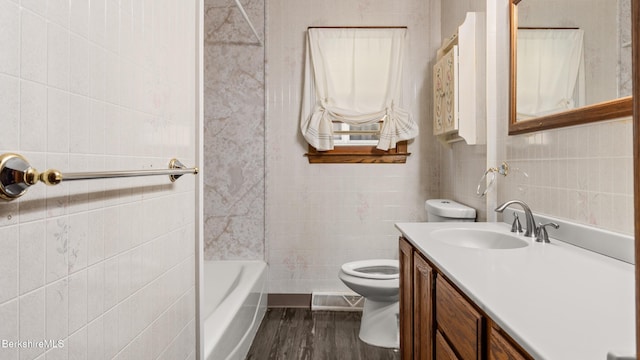 85 Wilson St, Pittsfield, MA 01201 - full bathroom with tile walls, wood finished floors, and vanity