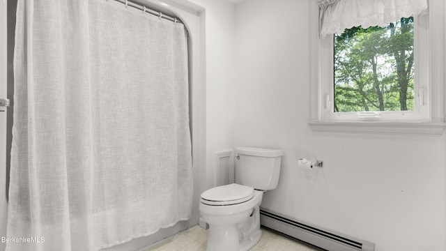 889 George Carter Rd, Becket, MA 01223 - bathroom featuring a baseboard radiator and tile patterned floors