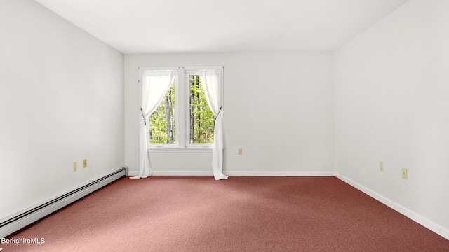 889 George Carter Rd, Becket, MA 01223 - spare room with a baseboard heating unit and carpet