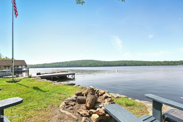 191 Moreau Rd, Tolland, MA 01034 - dock featuring a water view and a view of trees