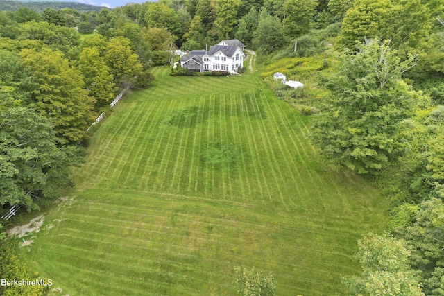 bird's eye view with a rural view