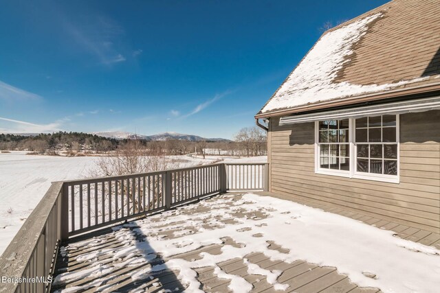 1166 Rannapo Rd, Sheffield, MA 01257 - snow covered deck with a mountain view