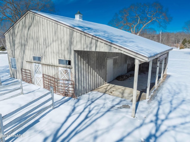 1166 Rannapo Rd, Sheffield, MA 01257 - snow covered structure with an outdoor structure and a barn