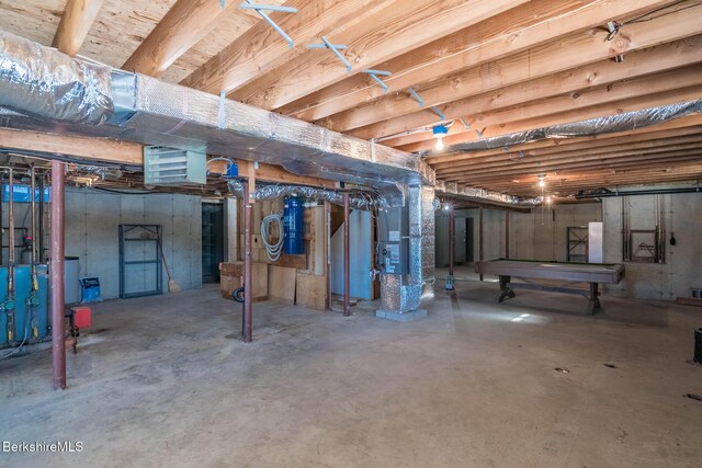 1166 Rannapo Rd, Sheffield, MA 01257 - unfinished basement with billiards and heating unit