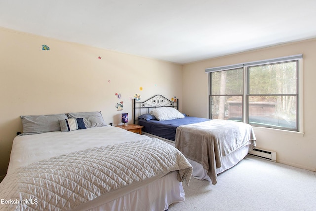 305 Shadow Ln, Sandisfield, MA 01255 - bedroom featuring a baseboard radiator and light colored carpet