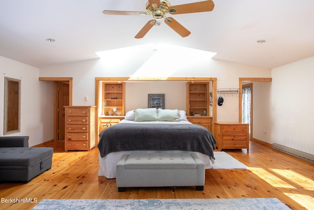 305 Shadow Ln, Sandisfield, MA 01255 - bedroom featuring lofted ceiling, wood-type flooring, and a ceiling fan