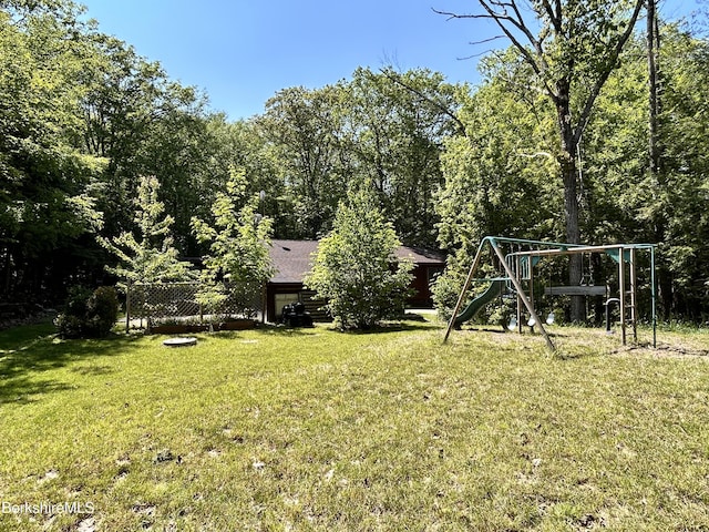305 Shadow Ln, Sandisfield, MA 01255 - view of green lawn with a playground