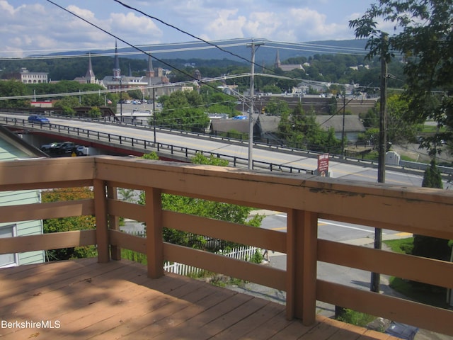 deck featuring a mountain view