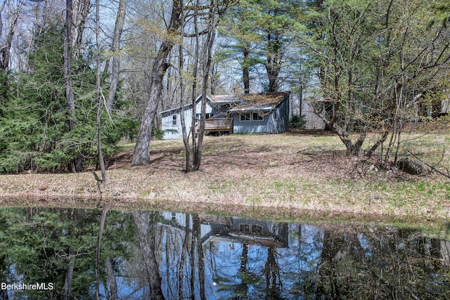 207-209 Main St, Becket, MA 01223 - view of yard with a wooden deck and an outdoor structure