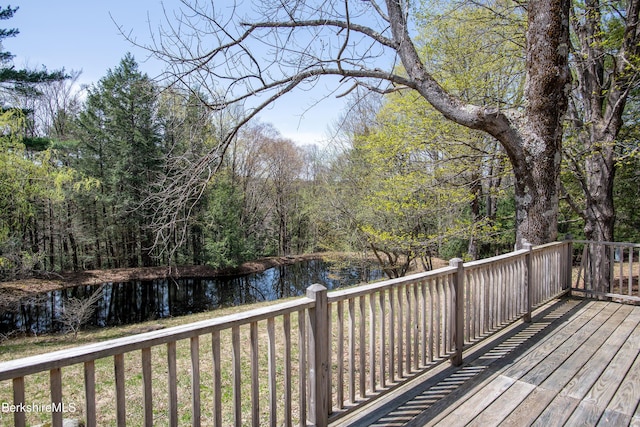 207-209 Main St, Becket, MA 01223 - wooden deck featuring a water view