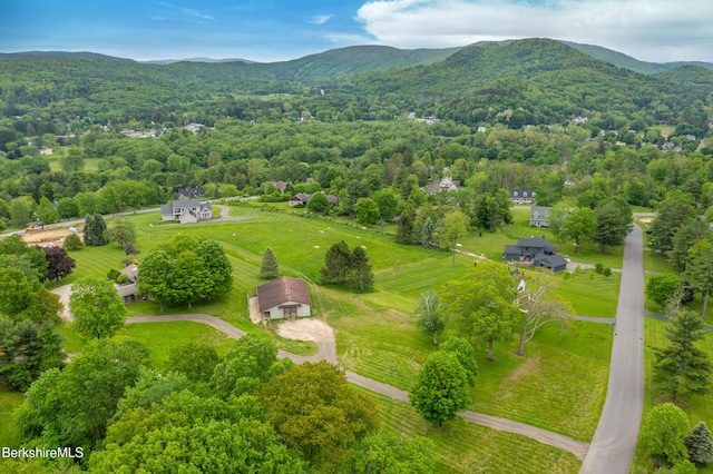 21 Kalliste Hl, Great Barrington, MA 01230 - drone / aerial view of a mountain backdrop and a heavily wooded area
