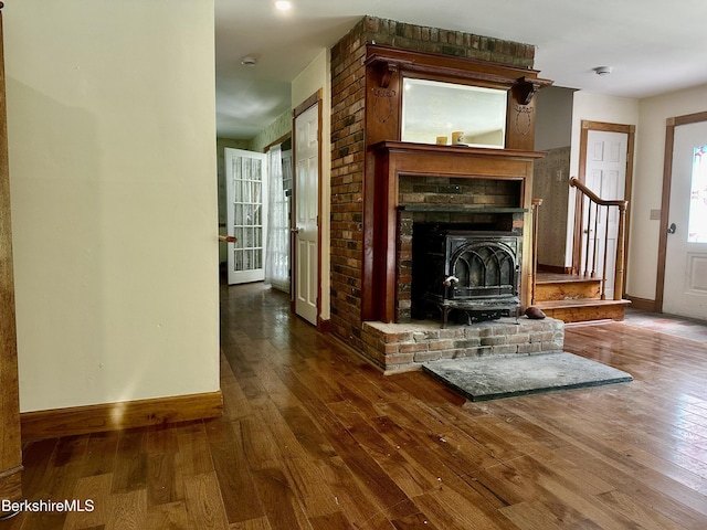 1689 E Windsor Rd, Windsor, MA 01270 - unfurnished living room with hardwood / wood-style flooring and stairway