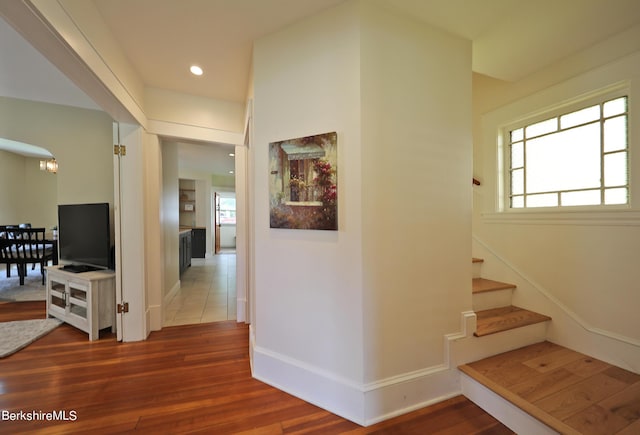 hallway featuring hardwood / wood-style flooring