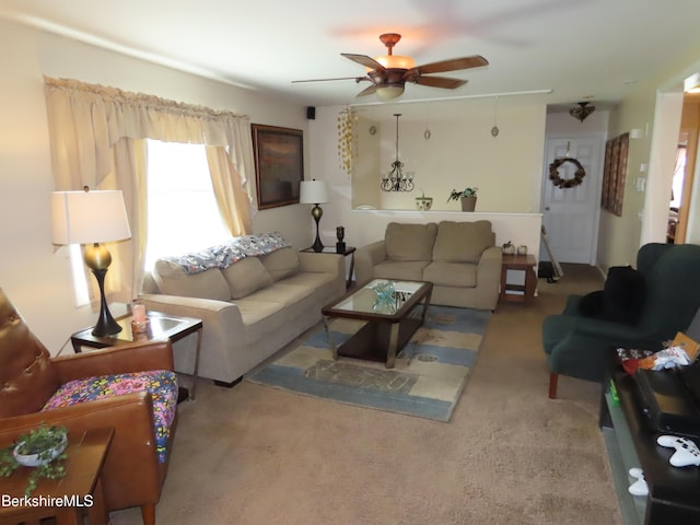 94 Gale Ave, Pittsfield, MA 01201 - living room with carpet and a ceiling fan