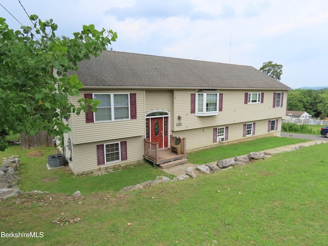 94 Gale Ave, Pittsfield, MA 01201 - bi-level home featuring a front lawn and roof with shingles