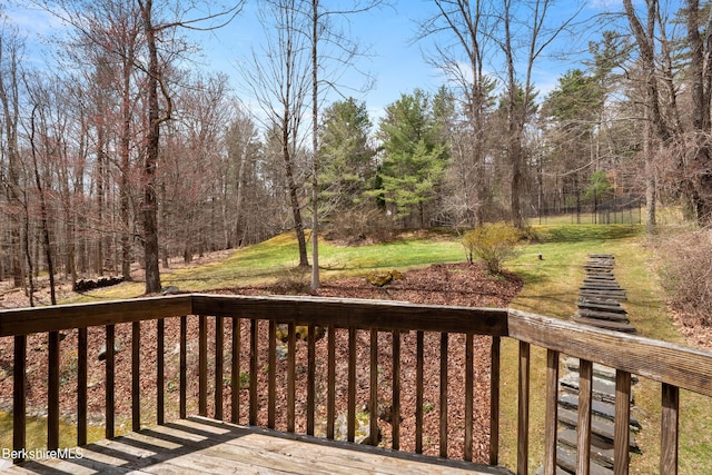 deck with a lawn