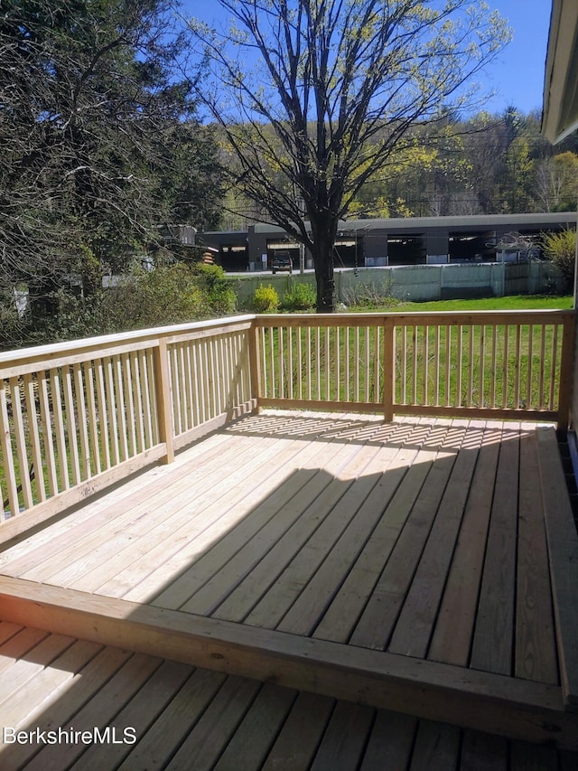 deck with a lawn