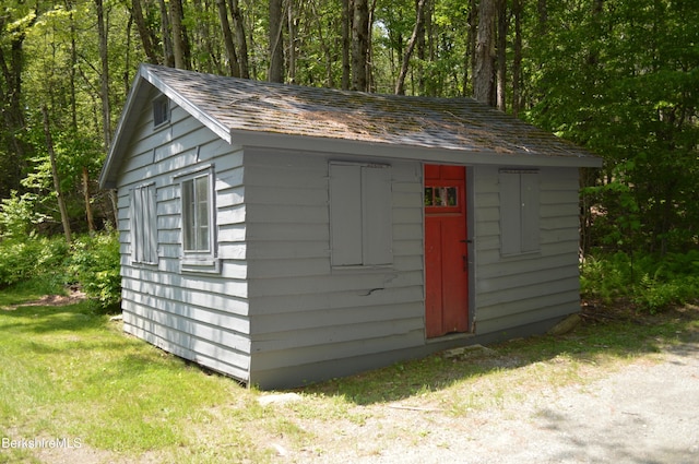 162 Ymca Rd, Becket, MA 01223 - view of shed featuring a wooded view