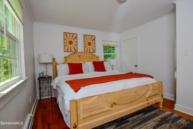 162 Ymca Rd, Becket, MA 01223 - bedroom featuring wood finished floors, baseboards, and ornamental molding