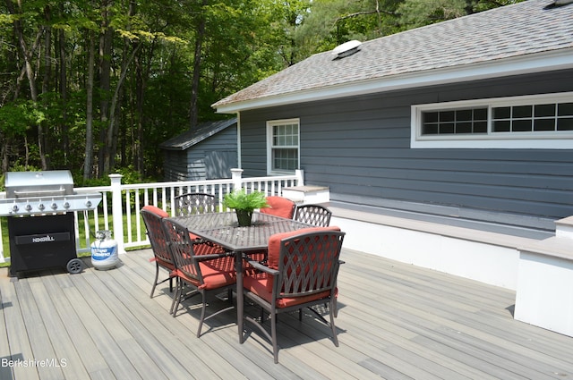162 Ymca Rd, Becket, MA 01223 - deck featuring outdoor dining area and area for grilling