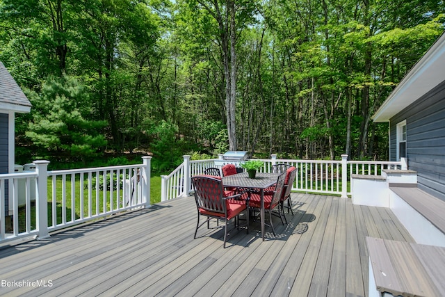 162 Ymca Rd, Becket, MA 01223 - wooden deck featuring outdoor dining area