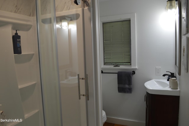 162 Ymca Rd, Becket, MA 01223 - full bathroom with a shower stall, vanity, and toilet