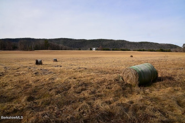 view of mountain feature with a rural view