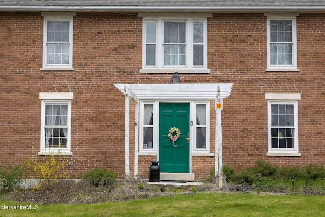 3 Lake Buel Rd, Great Barrington, MA 01230 - view of front of home with brick siding and roof with shingles