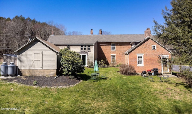 3 Lake Buel Rd, Great Barrington, MA 01230 - back of property featuring a yard and a chimney